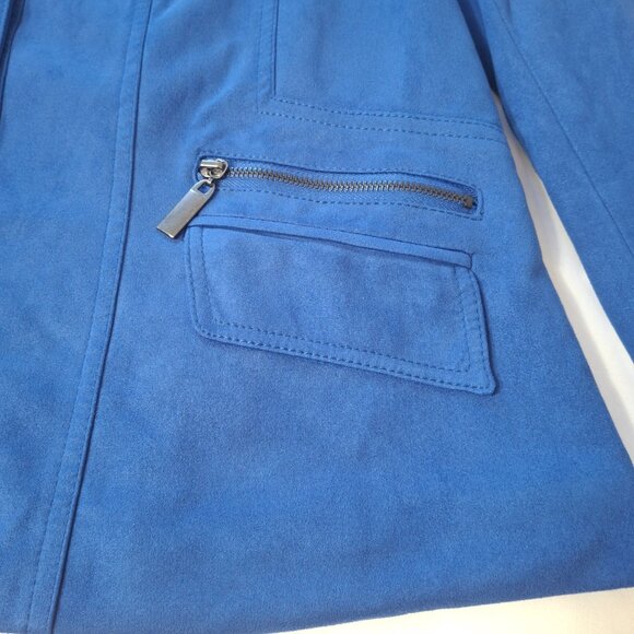 Vintage Conrad C Proportion Petite Sz 12 (LG) Suede Blazer Jacket Buttoned Lined - Picture 14 of 16